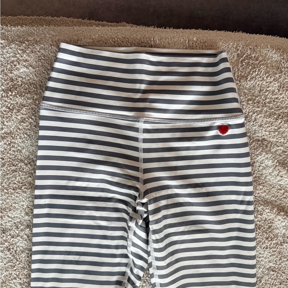 Spiritual Gangster Black and White Striped Leggings